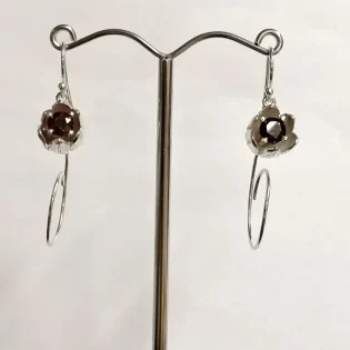 Sterling Silver Garnet Tulip Drop Earrings