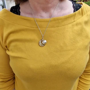 Sterling Silver & Gold Vermeil Eclipse Moon Pendant Necklace