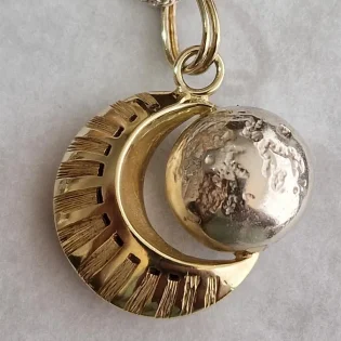 Eclipse Moon Pendant Necklace