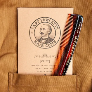 Captain Fawcett’s fine-toothed Hair Comb with Leather Case