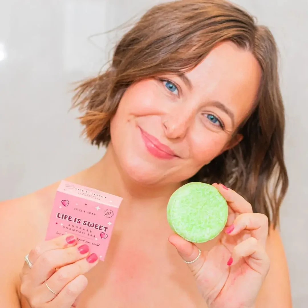 Life is Sweet Rhubarb Vegan Shampoo Bar by Soul & Soap