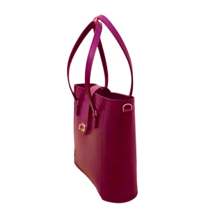 Handmade Leather Mini Twist Lock Shopper Bag - Magenta by Zatchels