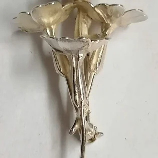 Sterling Silver Citrine Primrose Brooch handmade by Andrew O’Dell 5