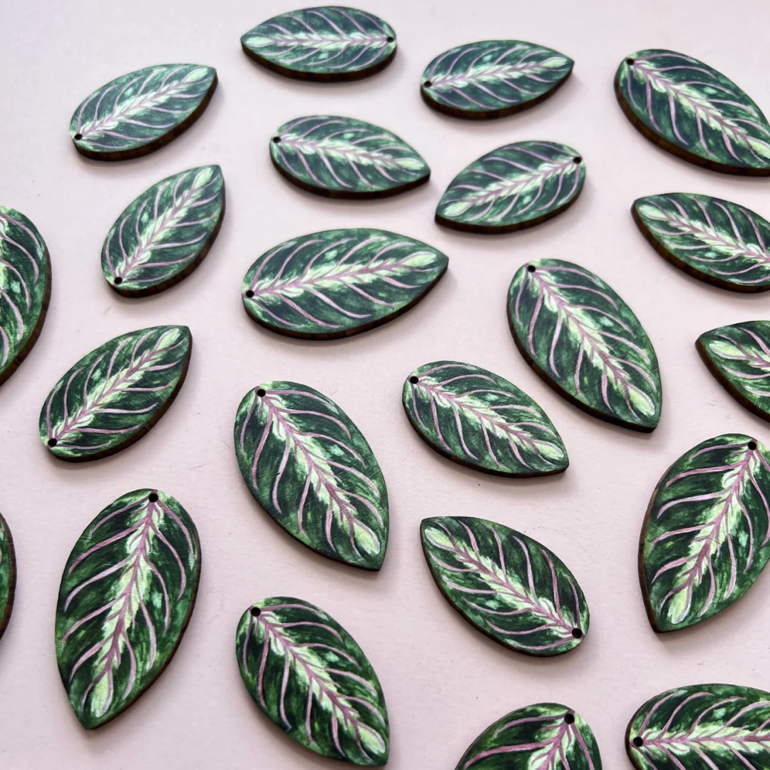 Maranta Leaf Wooden Pendant Necklace by Mica Peet 4