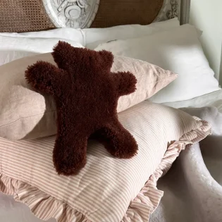Flat Eric Jr Teddy Bear Hot Water Bottle by Owen Barry Rust Brown