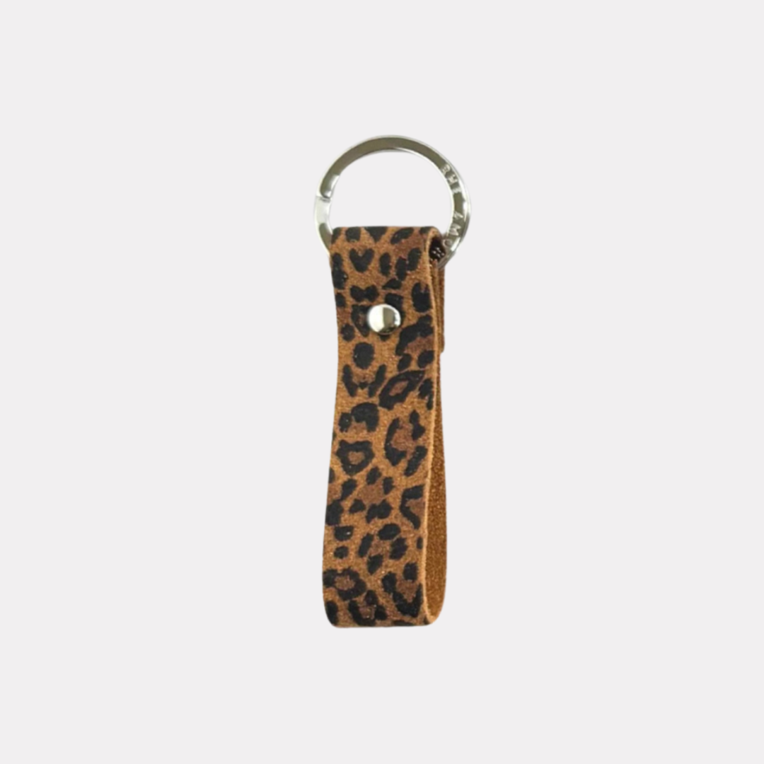 Classic Leopard Print Suede Keyring by Rhe Amore