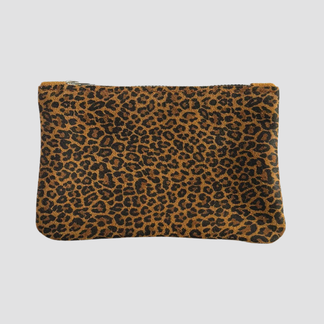 Classic Leopard Print Suede Purse by Rhe Amore
