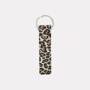 Cream Leopard Print Suede Keyring by Rhe Amore