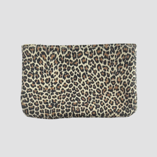 Cream Leopard Print Suede Purse by Rhe Amore