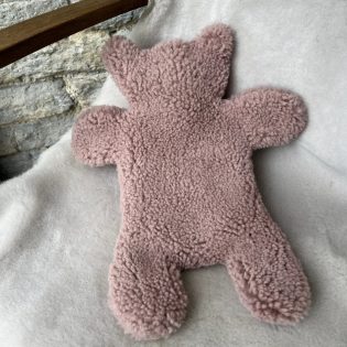 Flat Eric Teddy Bear Hot Water Bottle Cover 0.8L by Owen Barry Pink Curly