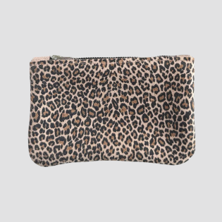 Pink Leopard Print Suede Purse by Rhe Amore