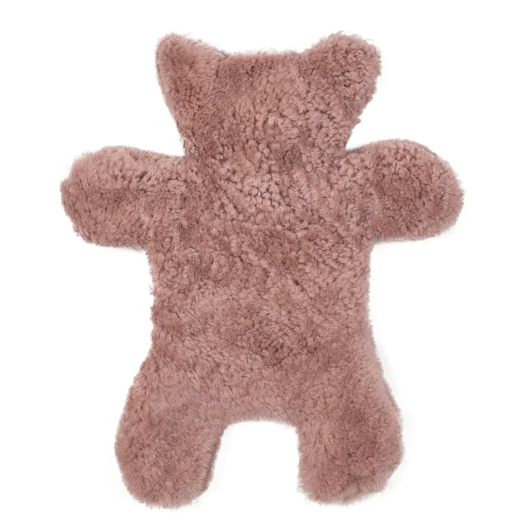 Flat Eric Jr Teddy Bear Hot Water Bottle by Owen Barry Pink Curly
