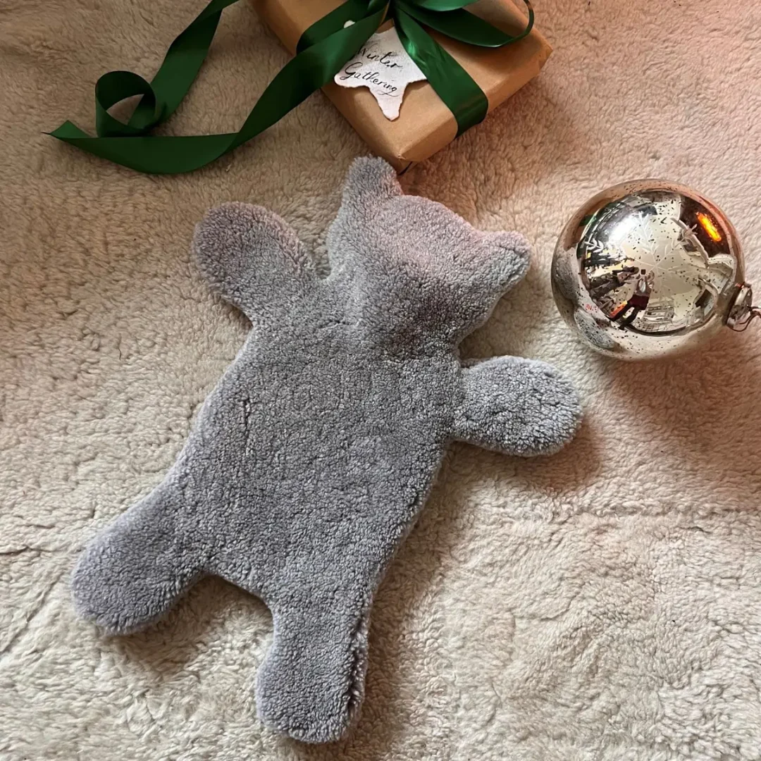 Flat Eric Papa Teddy Bear Hot Water Bottle Cover by Owen Barry