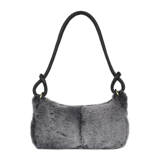 Graphito Grey Devoran Sheepskin Shoulder Bag by Owen Barry