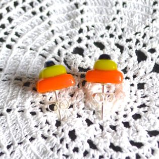 Bright Orange Yellow Stud Earrings by AW Designs UK (5)