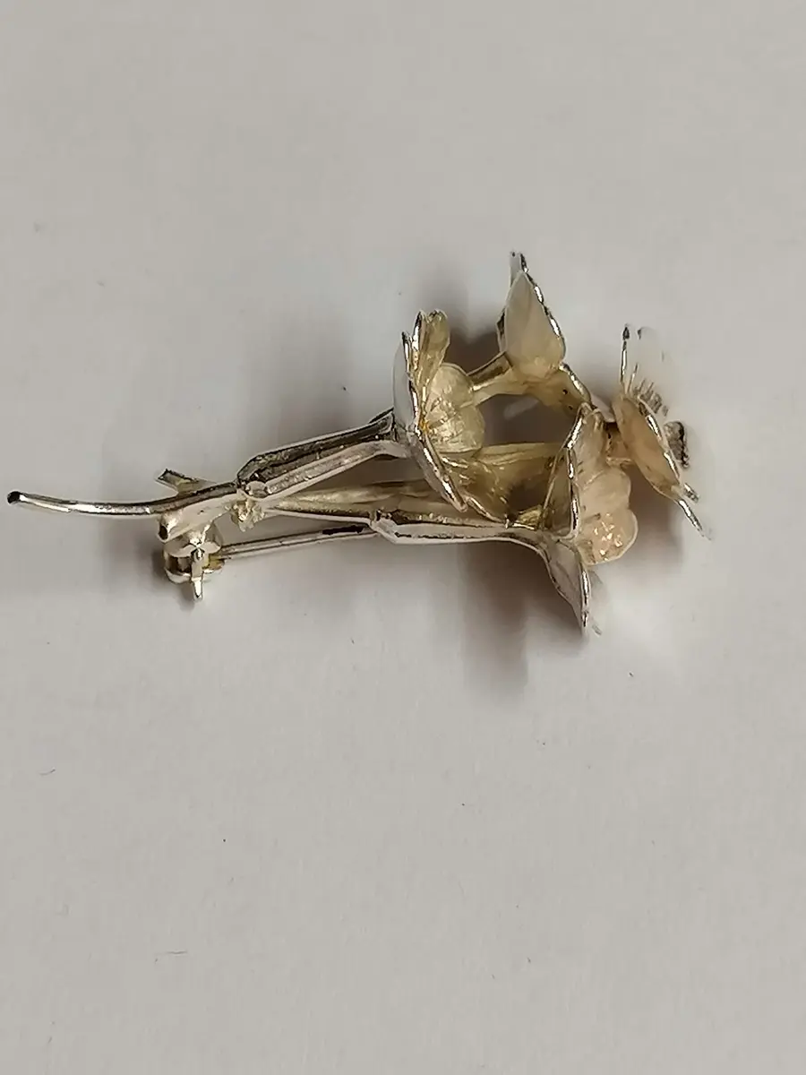 Sterling Silver Citrine Primrose Brooch handmade by Andrew O’Dell 3