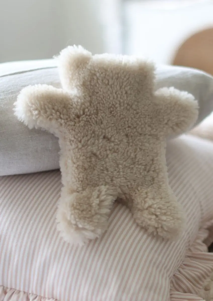 Flat Eric Jr Teddy Bear Hot Water Bottle by Owen Barry Moonlight Cream