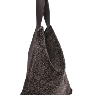 Brown Hurricane Yatton Sheepskin & Leather Shoulder Bag by Owen Barry