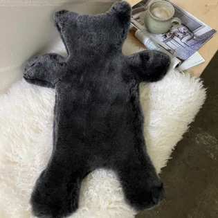 Flat Eric Papa Teddy Bear Hot Water Bottle Cover by Owen Barry Graphito Grey