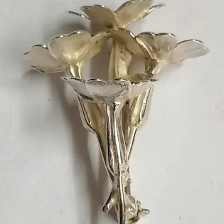 Sterling Silver Citrine Primrose Brooch handmade by Andrew O’Dell 4