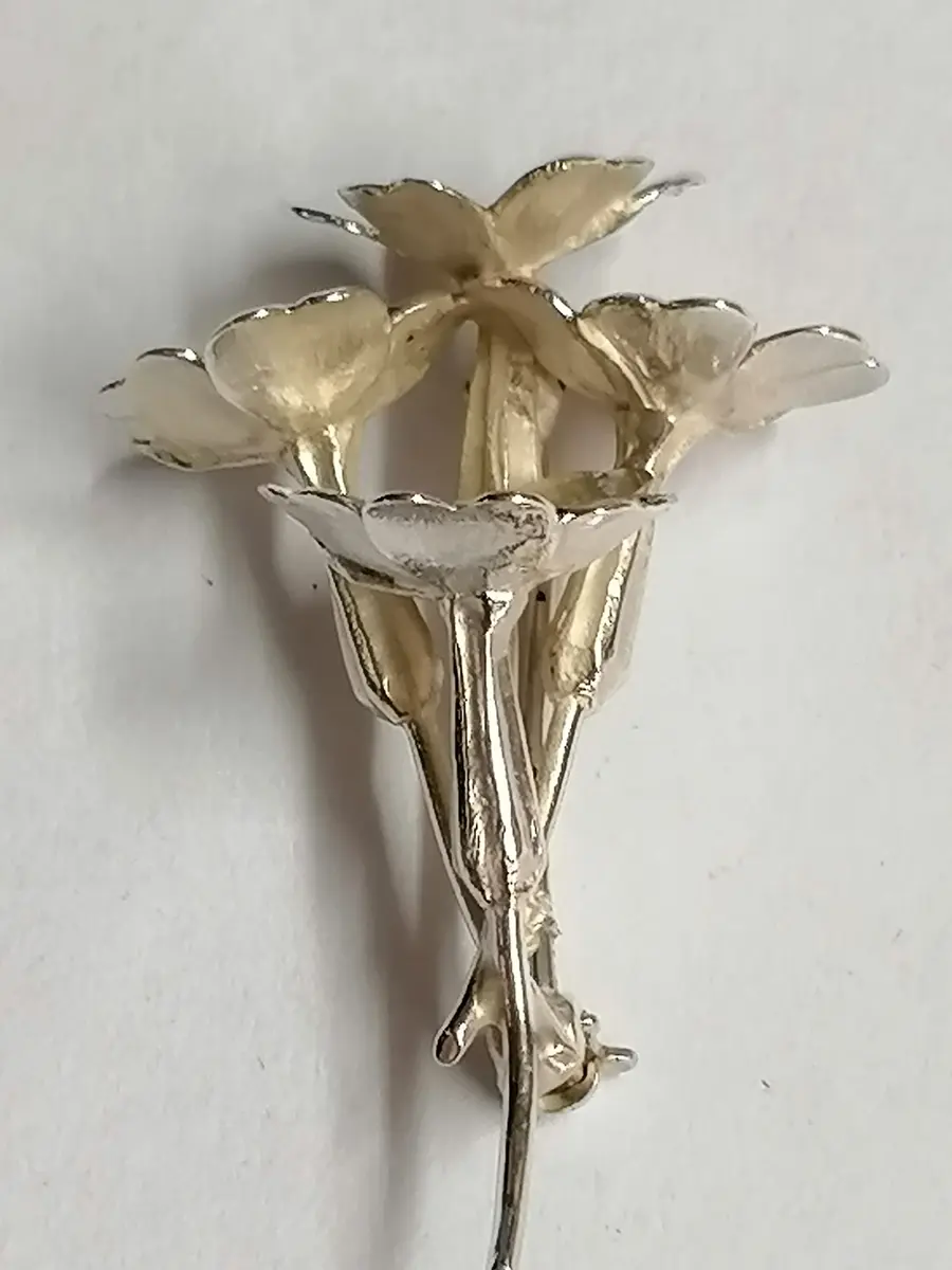 Sterling Silver Citrine Primrose Brooch handmade by Andrew O’Dell 4