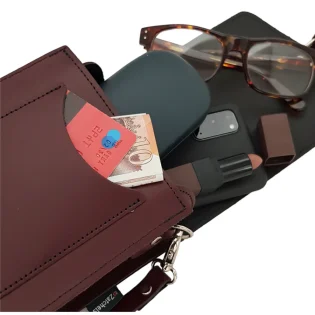 Handmade Leather Festival Phone Bag in Black by Zatchels