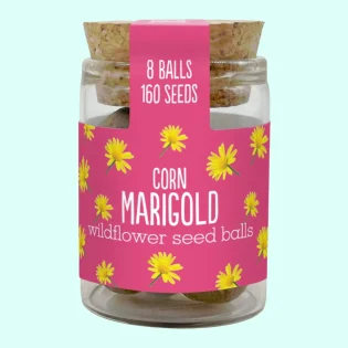Corn Marigold Jar by Seedball available at Tiezori
