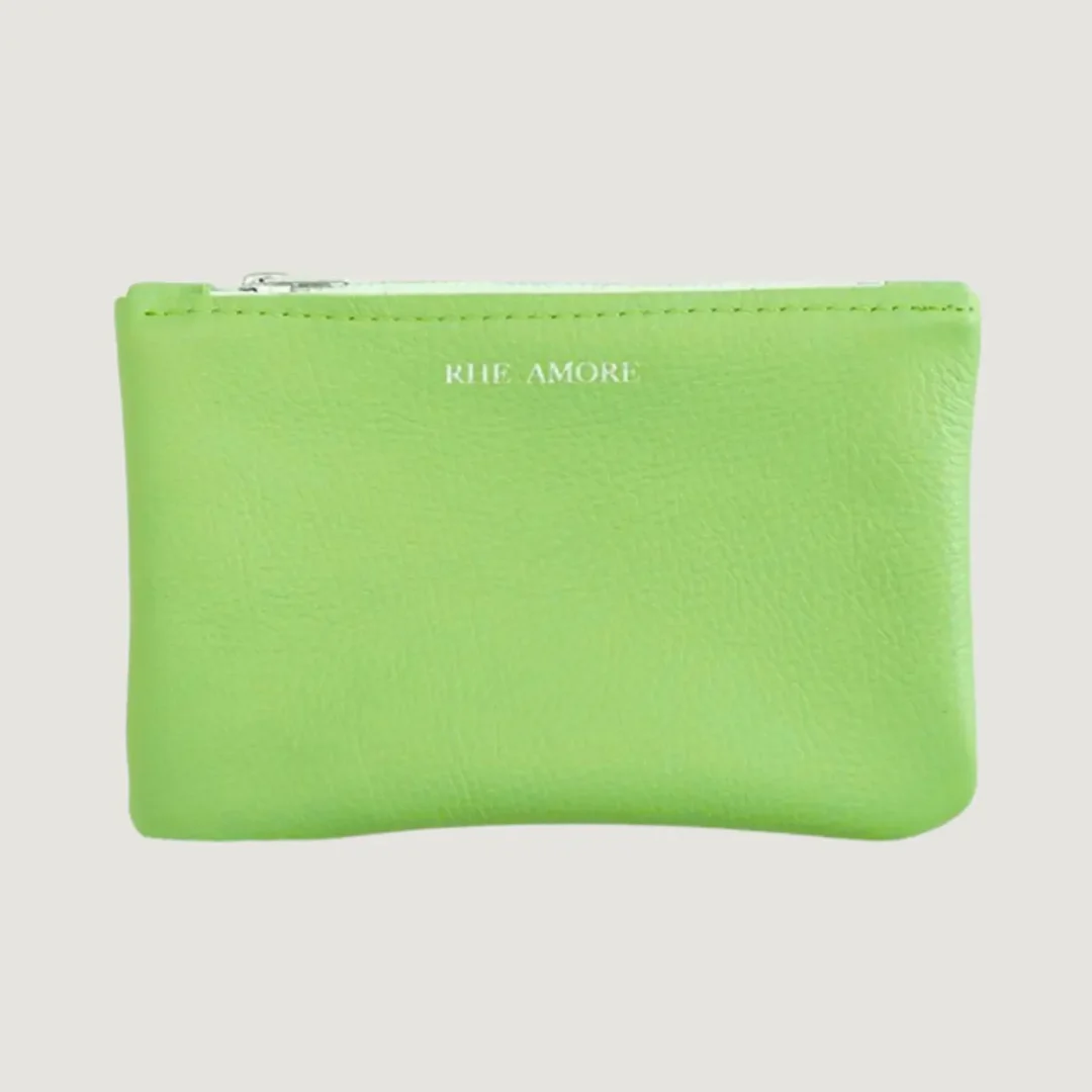 Lime Matte Soft Leather Purse by Rhe Amore