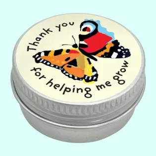 Cream Mini Tin Thank You For Helping Me Grow Teachers Gift by Seedball