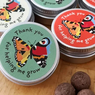 Collection of Mini Tin Thank You For Helping Me Grow Teachers Gift by Seedball available at Tiezori Lifestyle Close Up