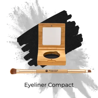 Jet Black Mineral Eyeliner & Brush by Bomonde available at Tiezori