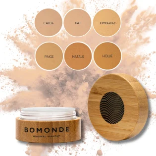 Bomonde Mineral Foundation showing a variety of shades available at Tiezori