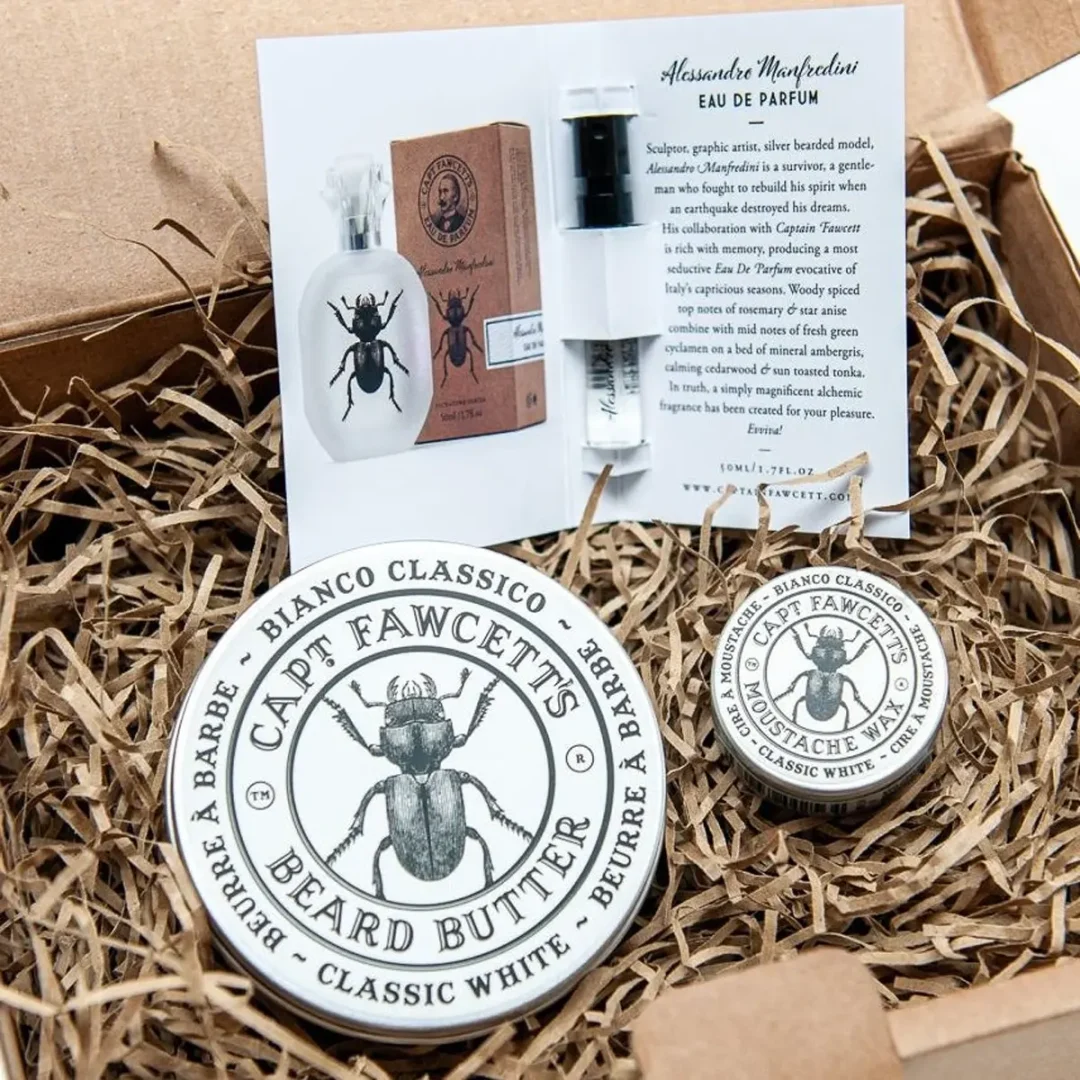 Bianco Classico Gift Set Co Created by Alessandro Manfredini and Captain Fawcett available at Tiezori